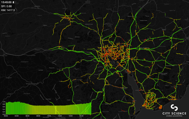 Heat map of city traffic